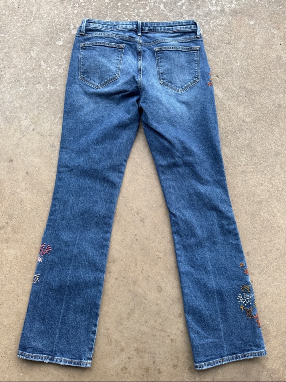 DRIFTWOOD Kelly Blue Embroidered Flare Jeans Size 31 x 32 Bootcut - Picture 9 of 12